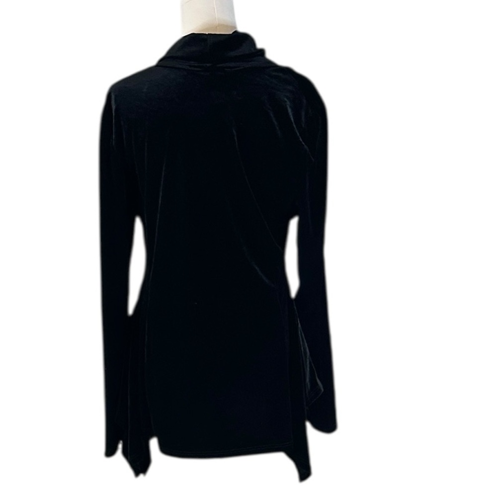 Boston Proper Black Velvet Asymmetrical Tunic Dress Size L - Picture 6 of 12